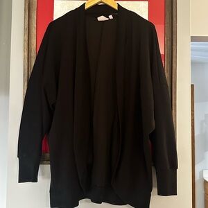 Women's Black Open-Front Sweater Cardigan